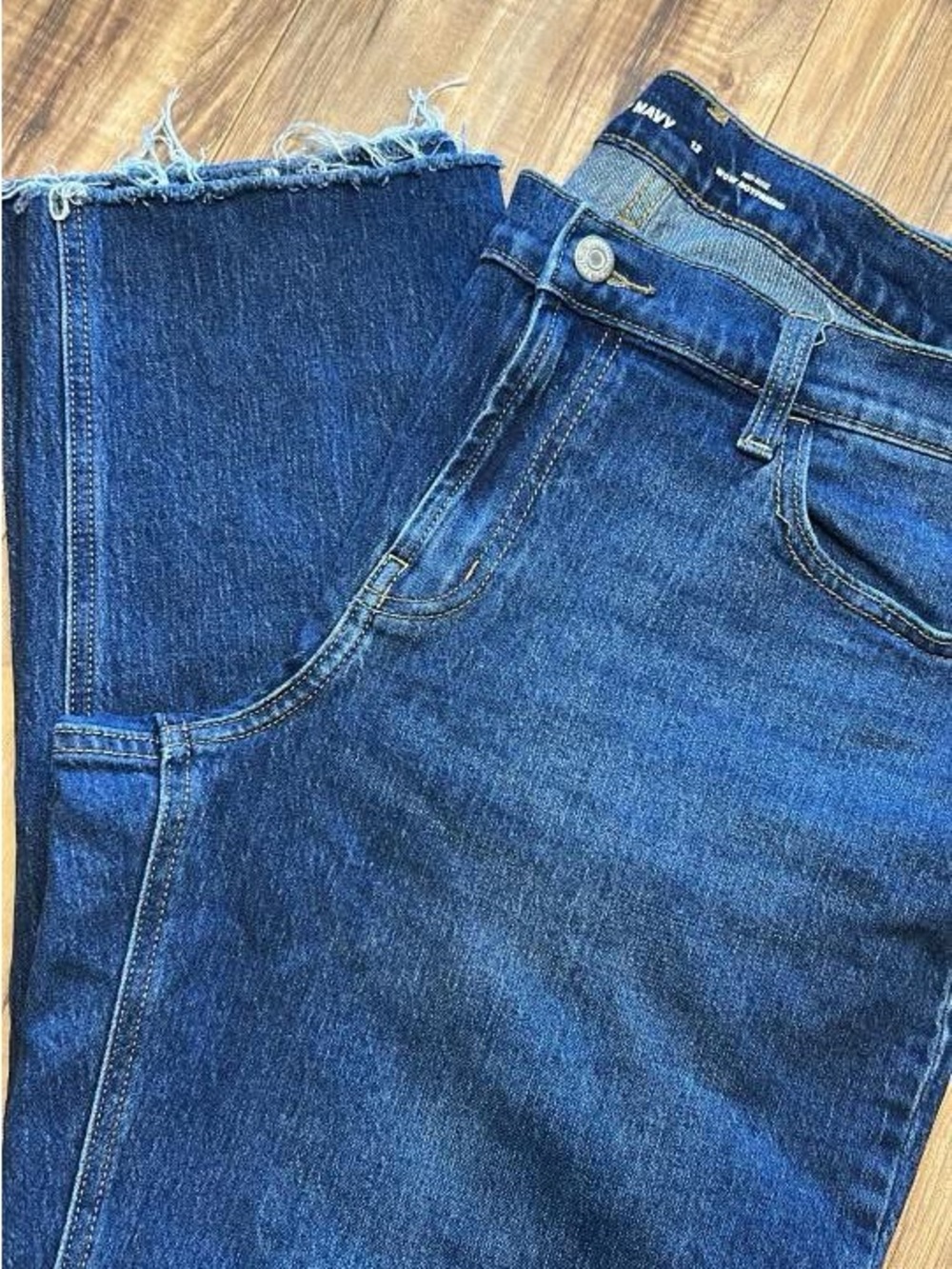 Old Navy Women's Dark Blue Boyfriend Jeans